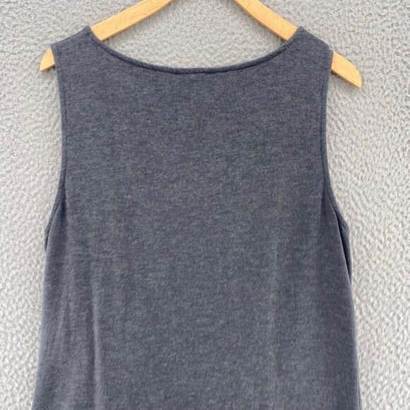 Garnet Hill Dress Womens Large Gray Tank Surplice Neck Terry Pleat Stretch Knit - Picture 4 of 11